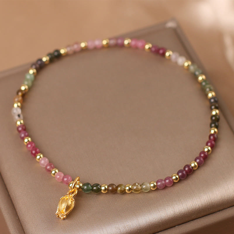 Colorful Tourmaline Flowers Positive Bracelet