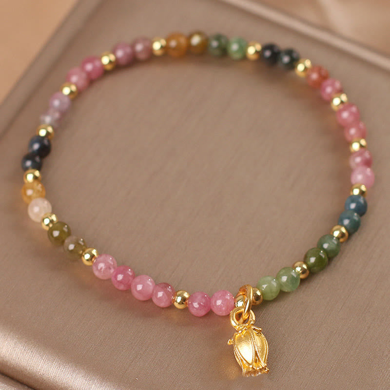 Colorful Tourmaline Flowers Positive Bracelet