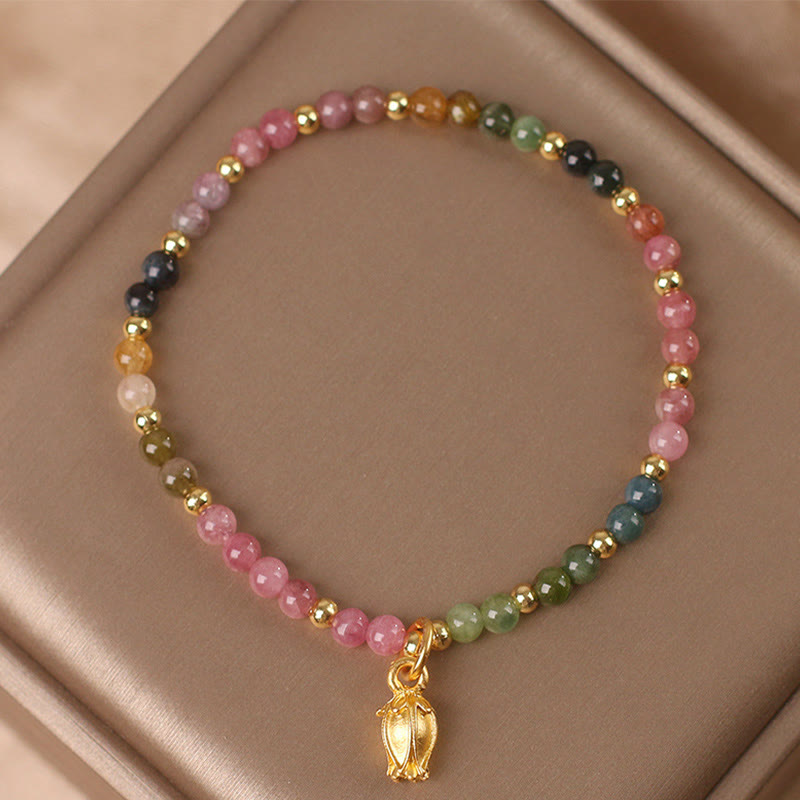 Colorful Tourmaline Flowers Positive Bracelet