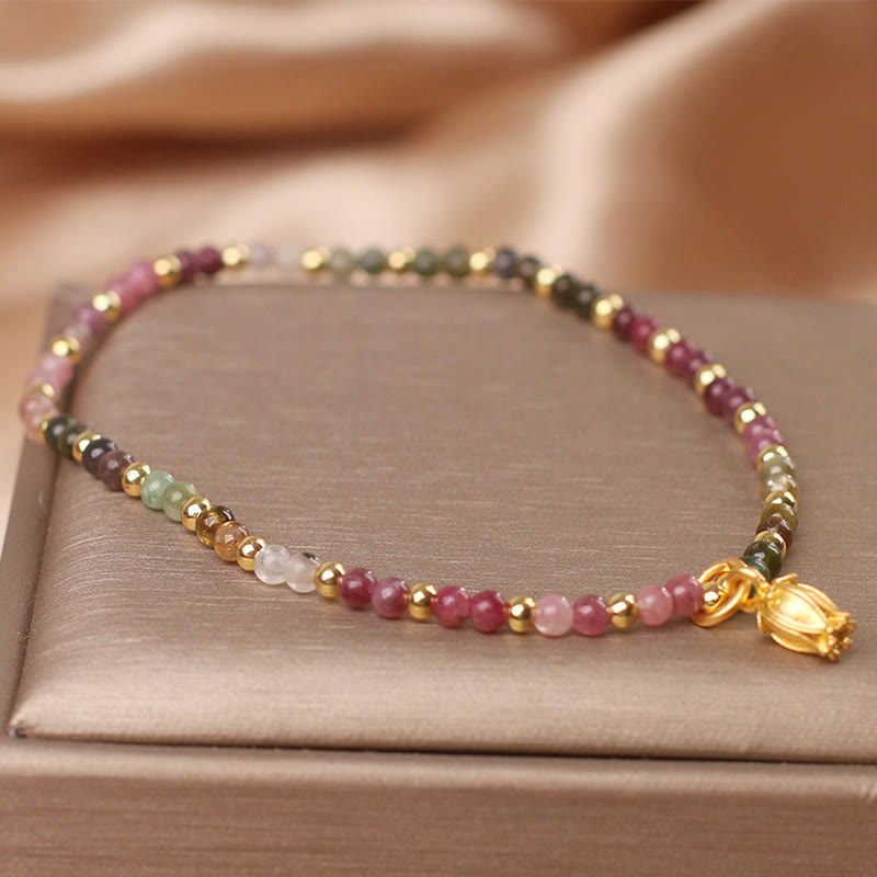 Colorful Tourmaline Flowers Positive Bracelet