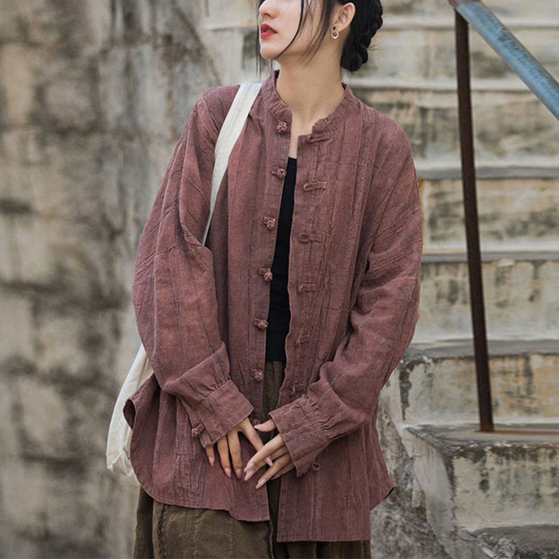 Tie Dye Frog-Button Long Sleeve Zen Meditation Open Front Jacket