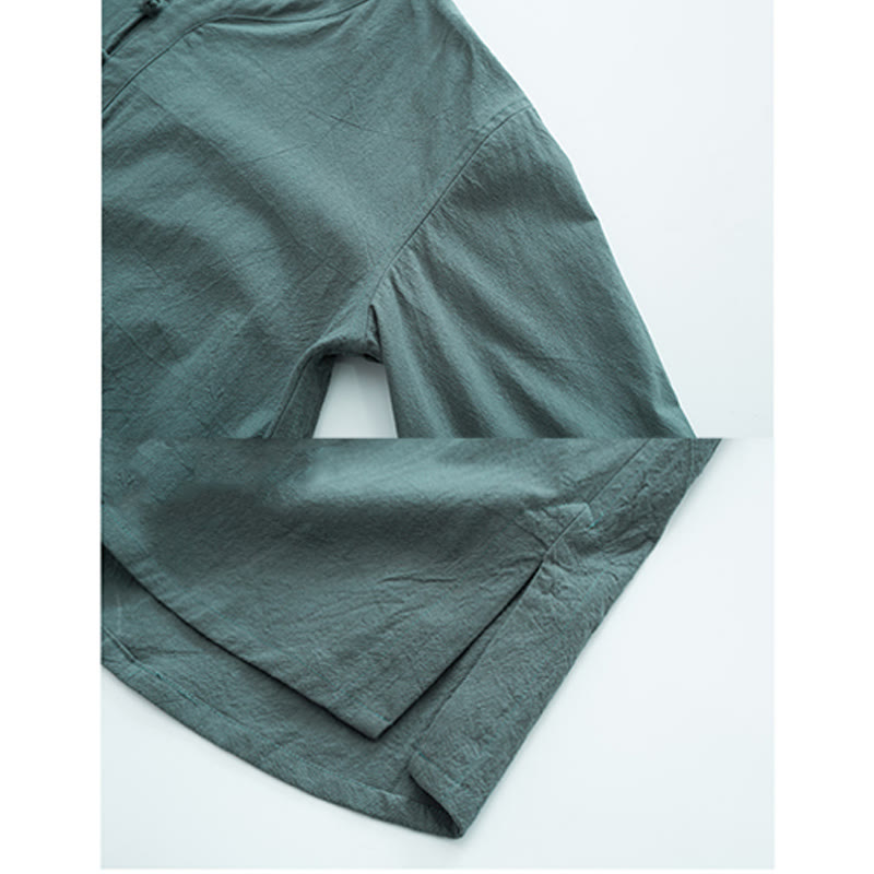Breathable Cotton Linen Frog Button Men's Meditation Set