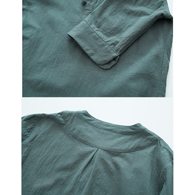 Breathable Cotton Linen Frog Button Men's Meditation Set