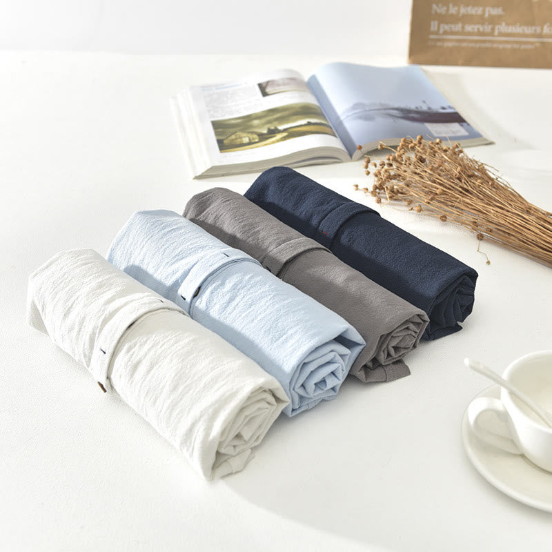 Cotton Linen Stand Collar Mindful Meditation Shirt