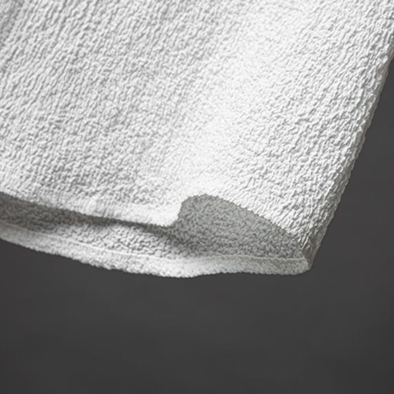 2Pcs Solid Color Texture Button Half Sleeve Shirt Pants Men's Set