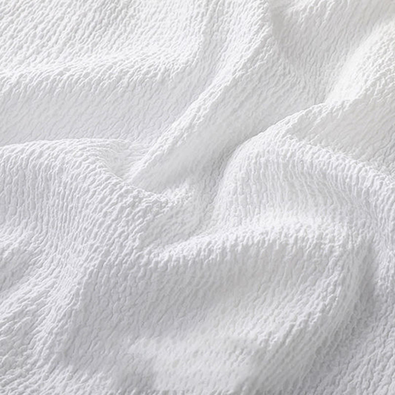 2Pcs Solid Color Texture Button Half Sleeve Shirt Pants Men's Set