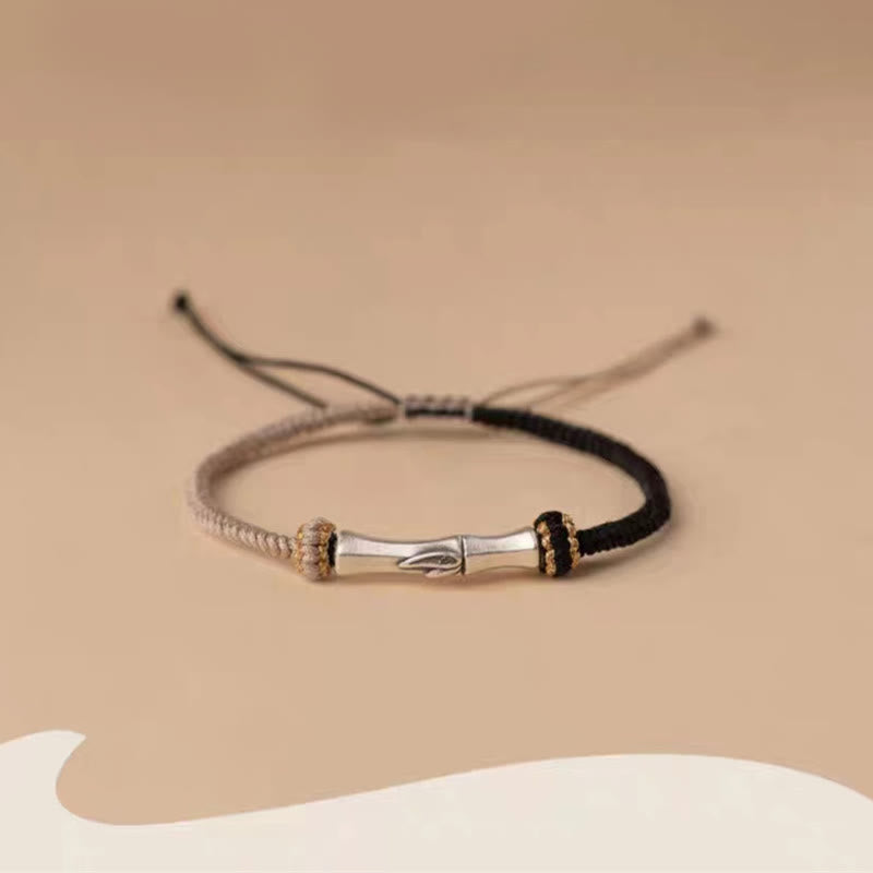 925 Sterling Silver Bamboo Protection Braided Bracelet