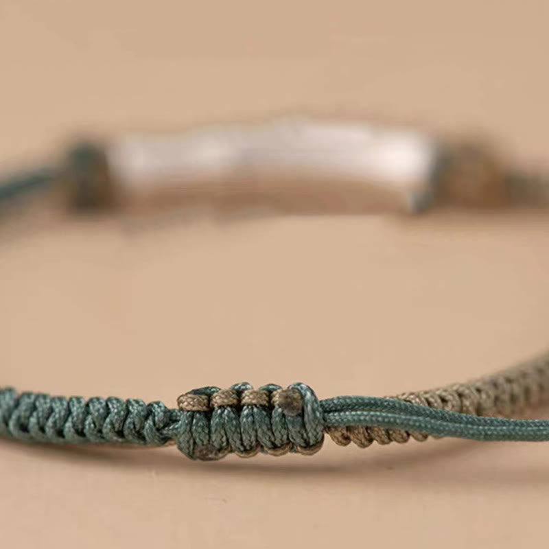 925 Sterling Silver Bamboo Protection Braided Bracelet