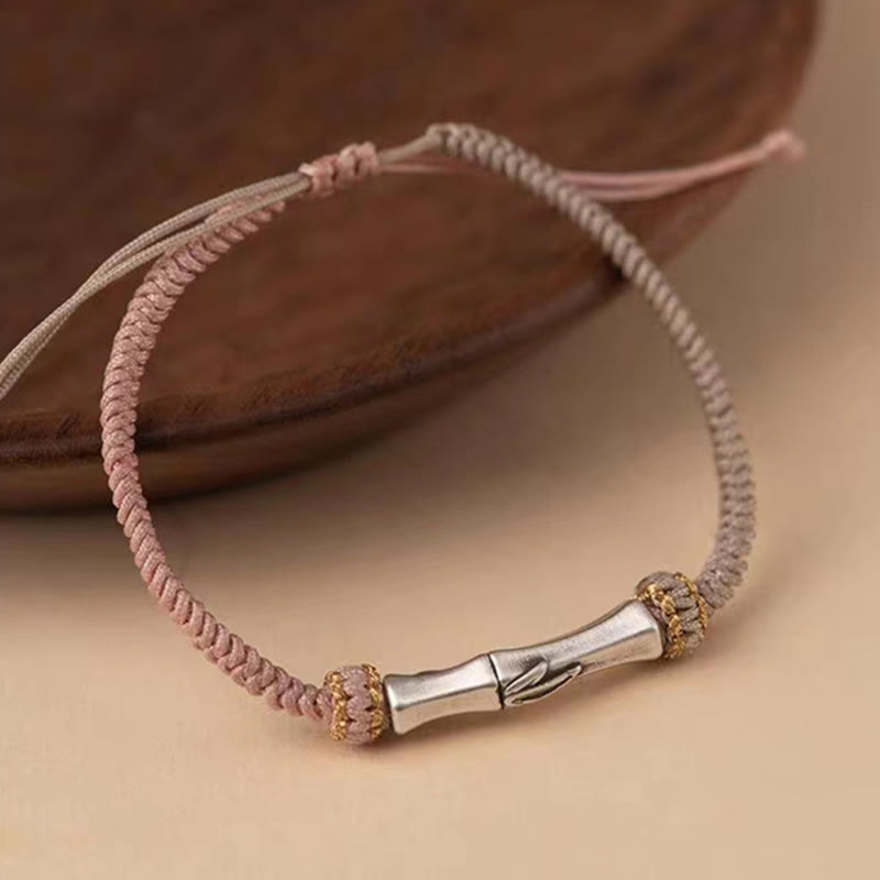 925 Sterling Silver Bamboo Protection Braided Bracelet