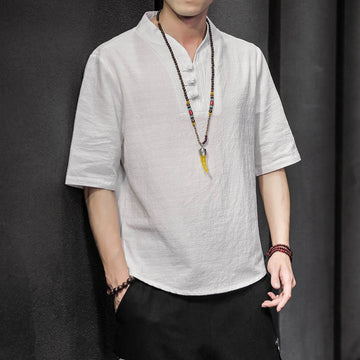 Casual Summer Half Sleeve Shirt Cotton Men Clothing