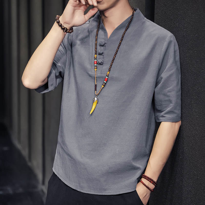 Casual Summer Half Sleeve Shirt Cotton Men Clothing