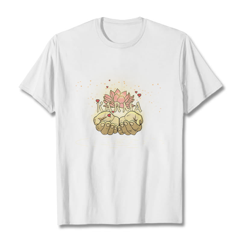Cotton Classic Crew Neck Mindful Karma Graphic Tee