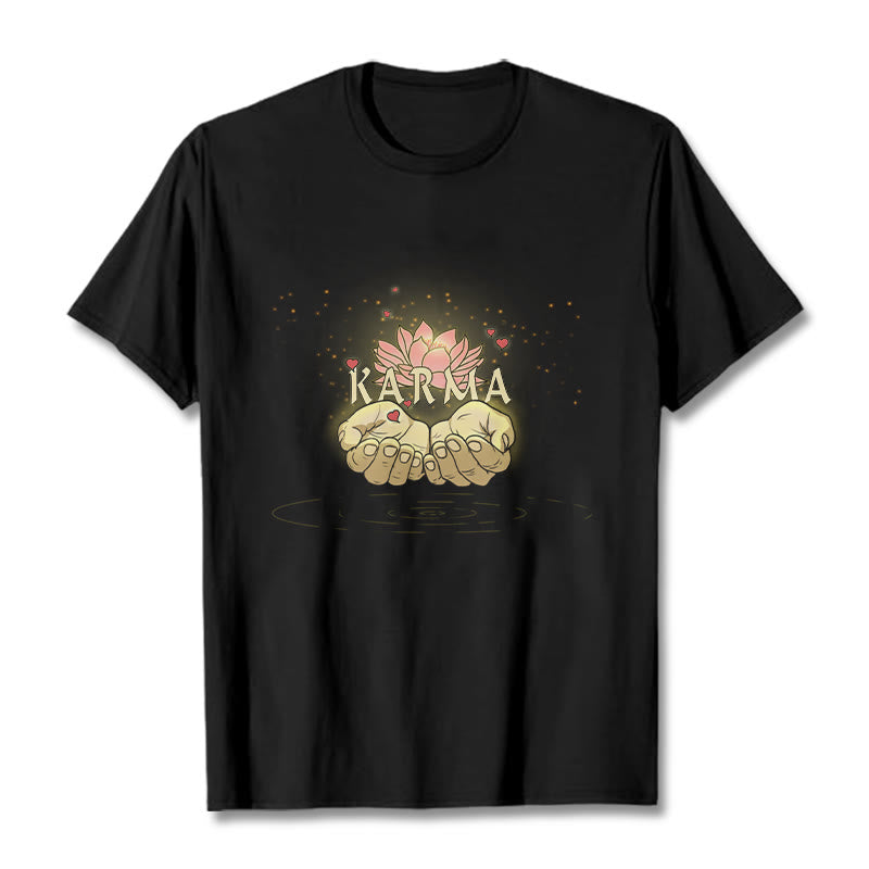 Cotton Classic Crew Neck Mindful Karma Graphic Tee