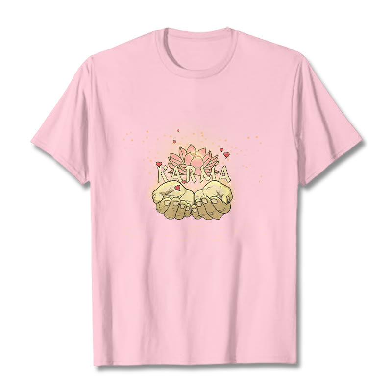 Cotton Classic Crew Neck Mindful Karma Graphic Tee