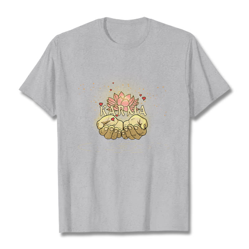Cotton Classic Crew Neck Mindful Karma Graphic Tee