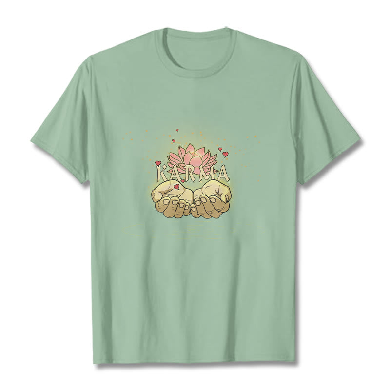 Cotton Classic Crew Neck Mindful Karma Graphic Tee