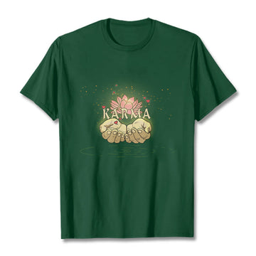 Cotton Classic Crew Neck Mindful Karma Graphic Tee
