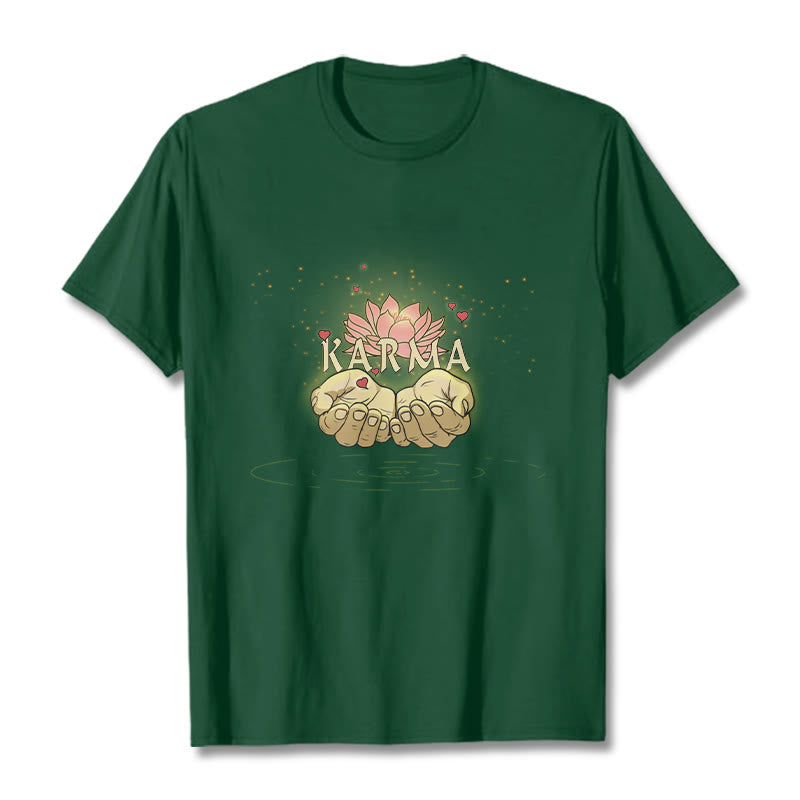 Cotton Classic Crew Neck Mindful Karma Graphic Tee