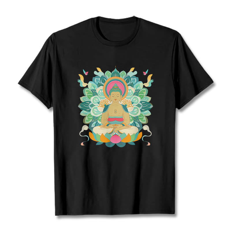 Butterfly Lotus Buddha-Inspired Tee T-shirt