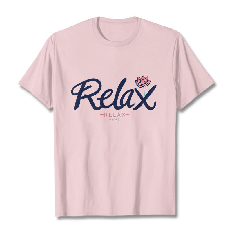Tactile Cotton Minimalist Lotus Meditation T-Shirt