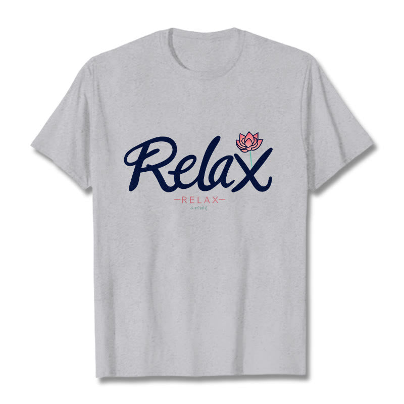 Tactile Cotton Minimalist Lotus Meditation T-Shirt