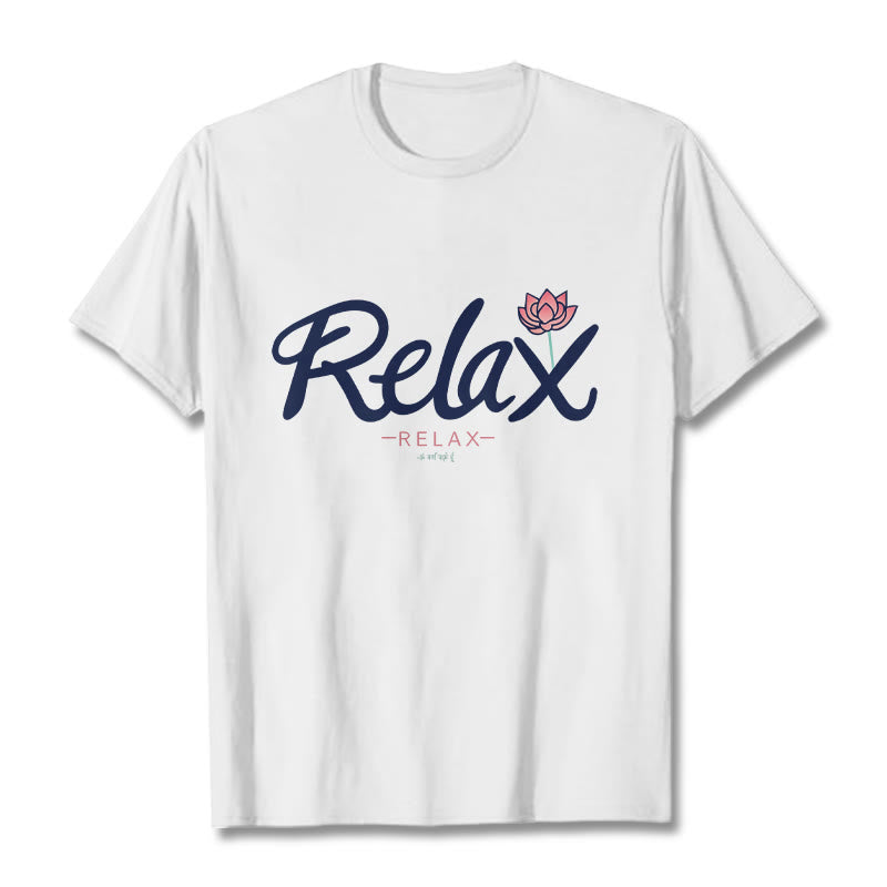 Tactile Cotton Minimalist Lotus Meditation T-Shirt