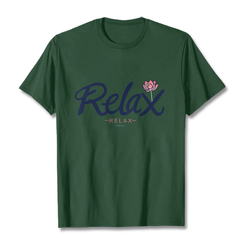 Tactile Cotton Minimalist Lotus Meditation T-Shirt