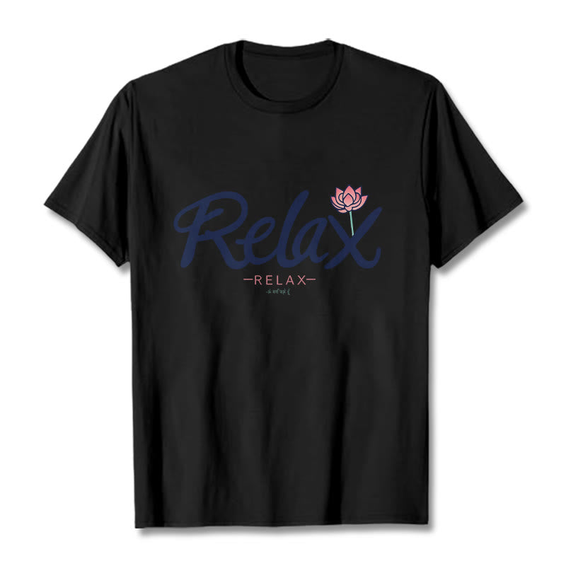 Tactile Cotton Minimalist Lotus Meditation T-Shirt