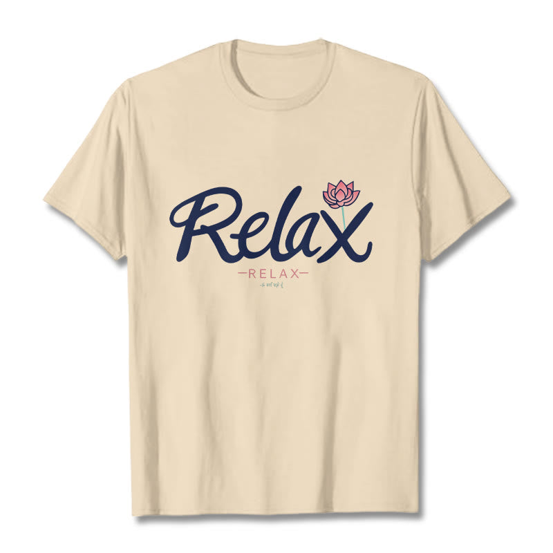 Tactile Cotton Minimalist Lotus Meditation T-Shirt