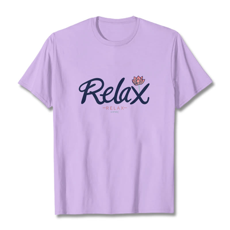 Tactile Cotton Minimalist Lotus Meditation T-Shirt
