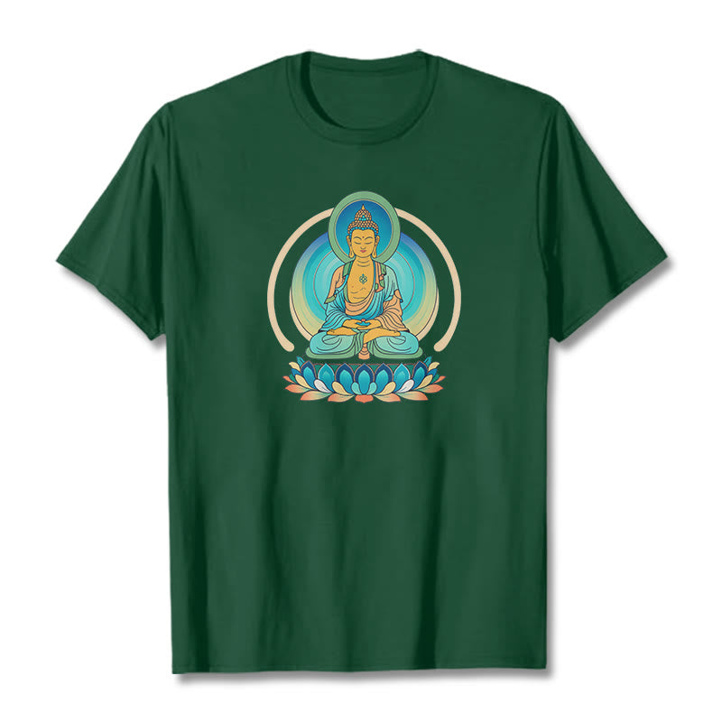 Pure Cotton Lotus Buddha Mindful Meditation Tee