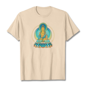 Pure Cotton Lotus Buddha Mindful Meditation Tee