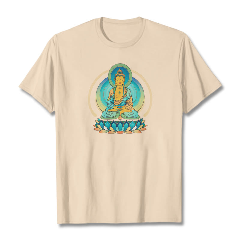 Pure Cotton Lotus Buddha Mindful Meditation Tee