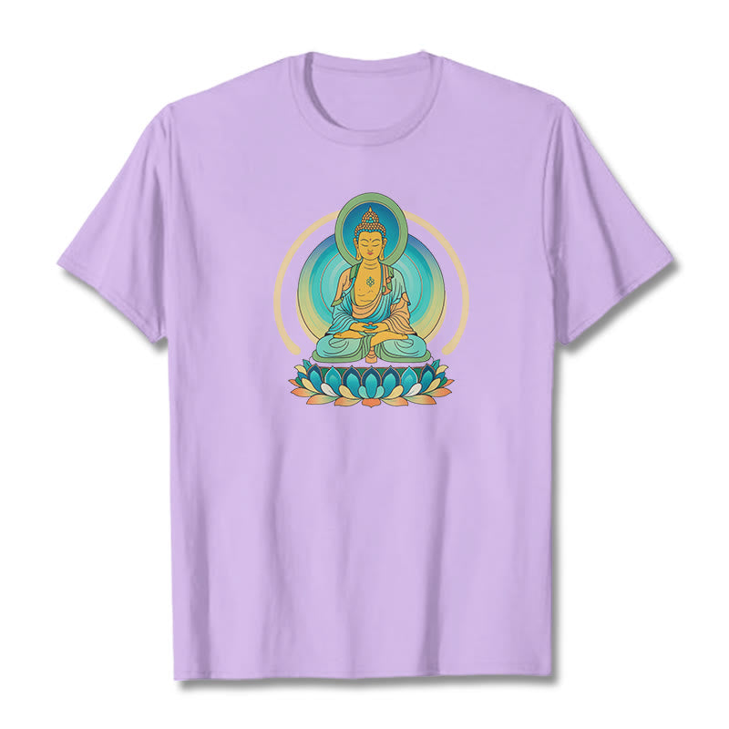 Pure Cotton Lotus Buddha Mindful Meditation Tee