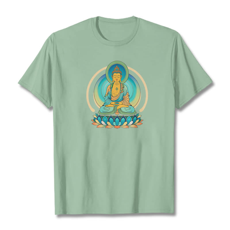 Pure Cotton Lotus Buddha Mindful Meditation Tee