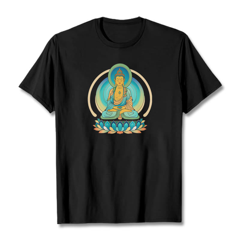 Pure Cotton Lotus Buddha Mindful Meditation Tee