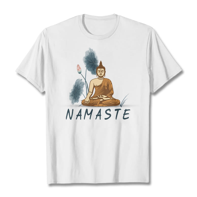 NAMASTE Buddha Lotus Leaf Tee T-shirt
