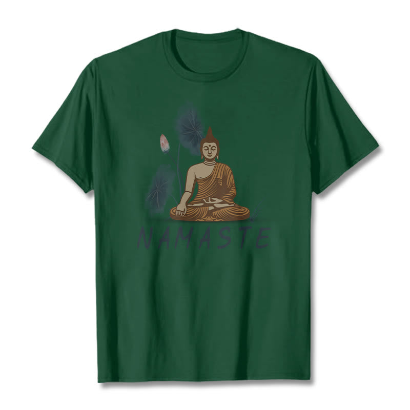 NAMASTE Buddha Lotus Leaf Tee T-shirt