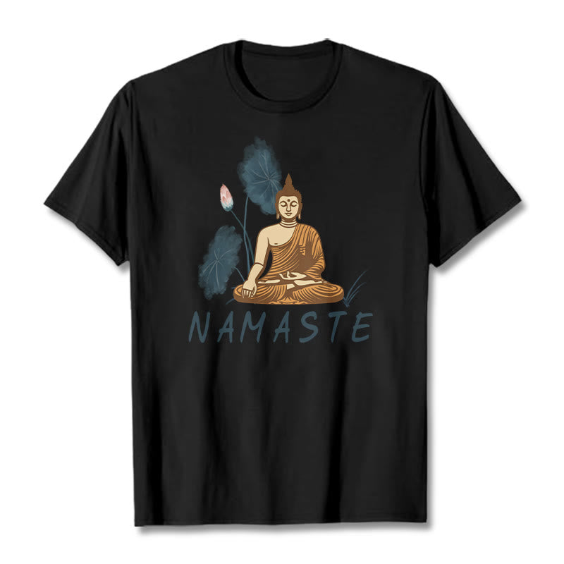 NAMASTE Buddha Lotus Leaf Tee T-shirt