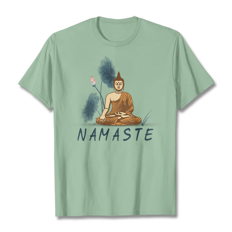 NAMASTE Buddha Lotus Leaf Tee T-shirt