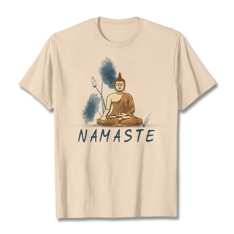 NAMASTE Buddha Lotus Leaf Tee T-shirt