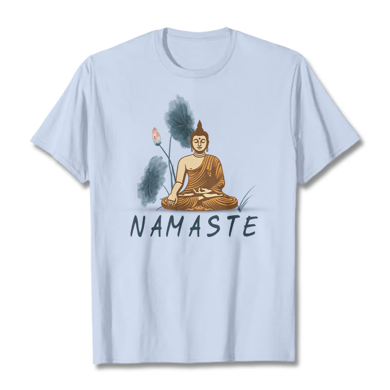 NAMASTE Buddha Lotus Leaf Tee T-shirt