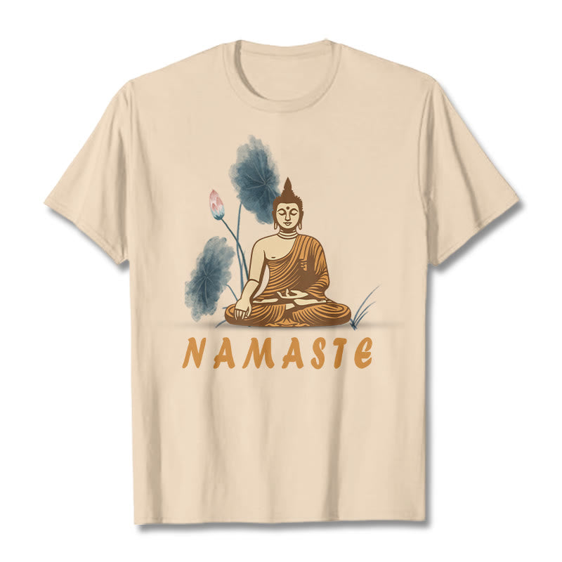NAMASTE Buddha Lotus Leaf Tee T-shirt