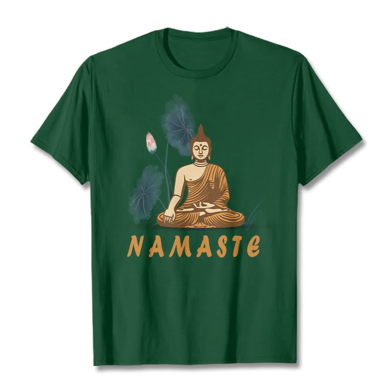 NAMASTE Buddha Lotus Leaf Tee T-shirt