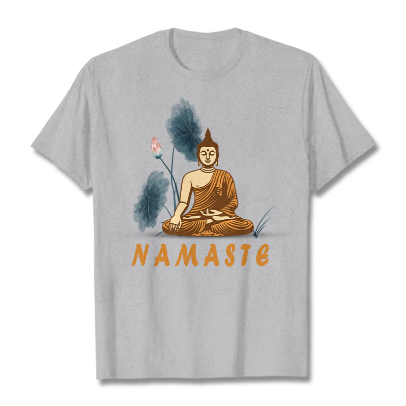 NAMASTE Buddha Lotus Leaf Tee T-shirt