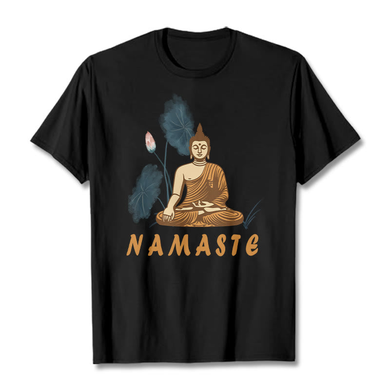 NAMASTE Buddha Lotus Leaf Tee T-shirt