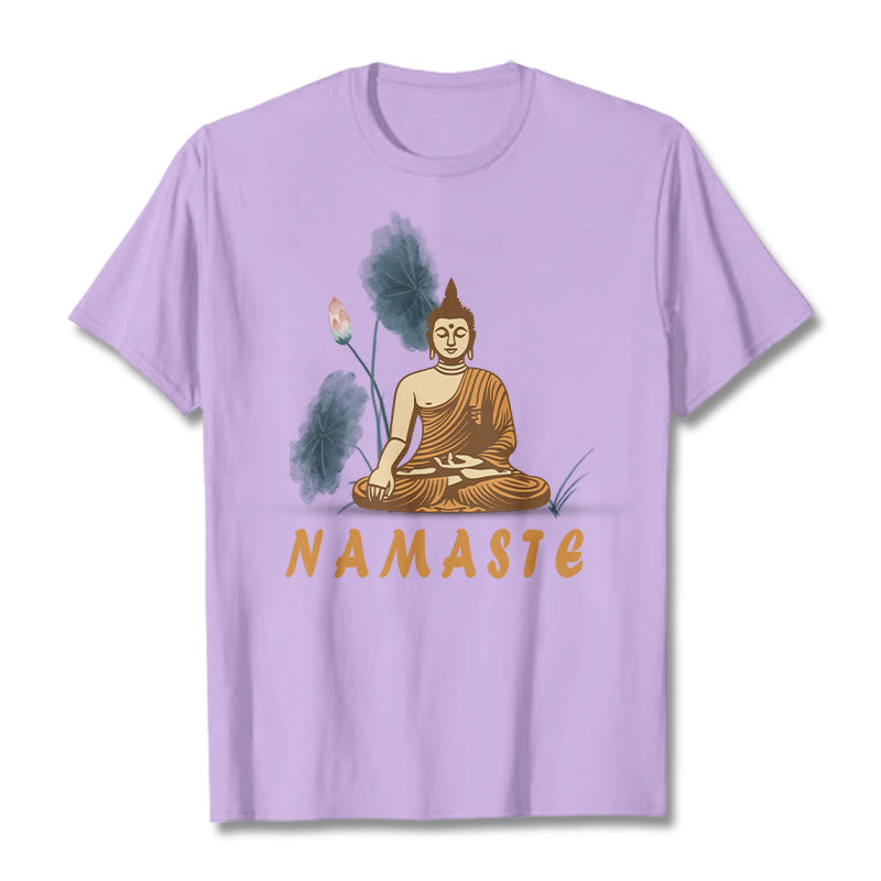 NAMASTE Buddha Lotus Leaf Tee T-shirt