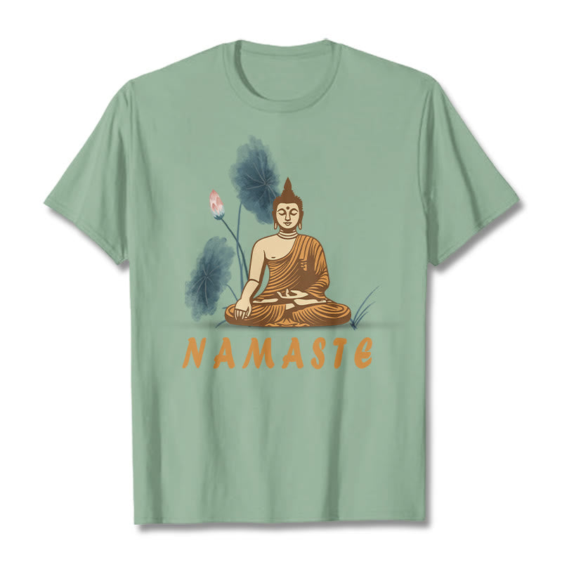 NAMASTE Buddha Lotus Leaf Tee T-shirt