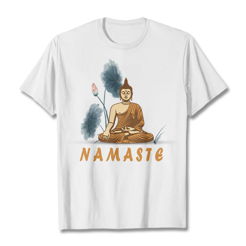 NAMASTE Buddha Lotus Leaf Tee T-shirt