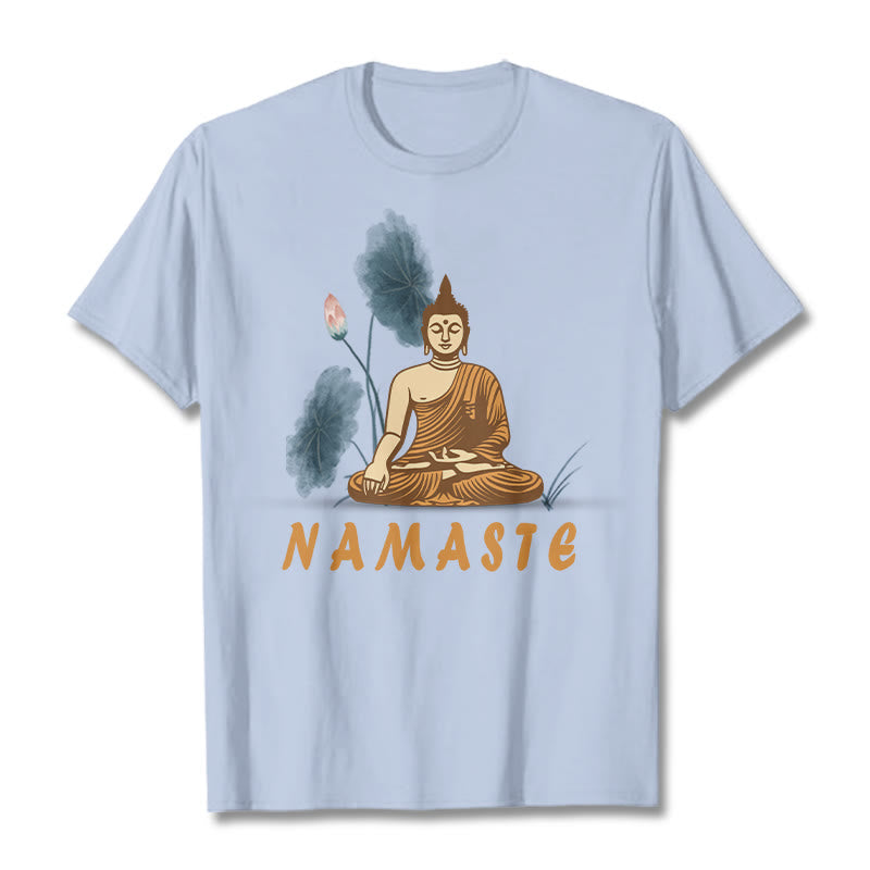 NAMASTE Buddha Lotus Leaf Tee T-shirt